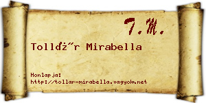 Tollár Mirabella névjegykártya